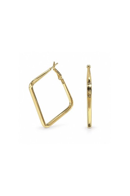 Steel Square Square Hoop Earrings