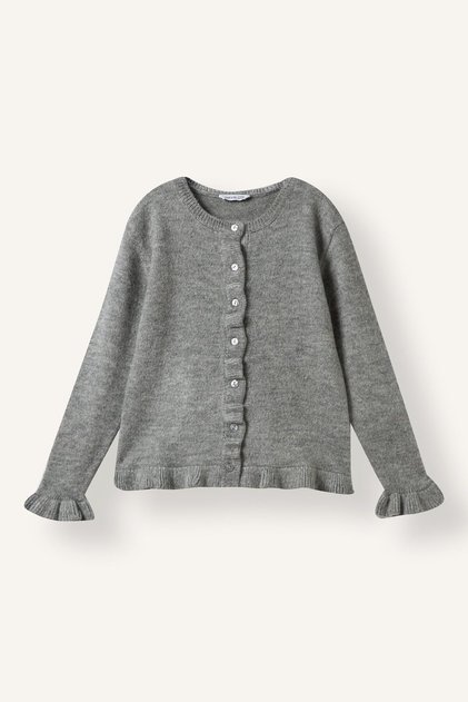 Ruffle Sleeve Detailed Knitwear Basic Cardigan for Girls I7540A826Wn