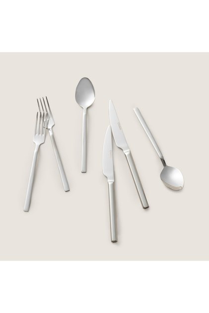 Destina 18 Piece Dessert Fork Spoon Knife Set Shiny Silver