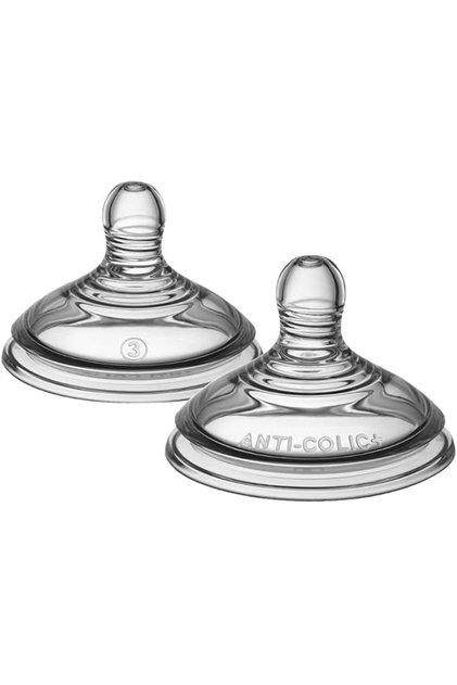 Closer to Nature Baby Bottle Teats, Fast Flow, 6m+, Anti-Colic Valve, Soft Silicone, P