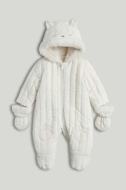 Cream Quilted Snowsuit