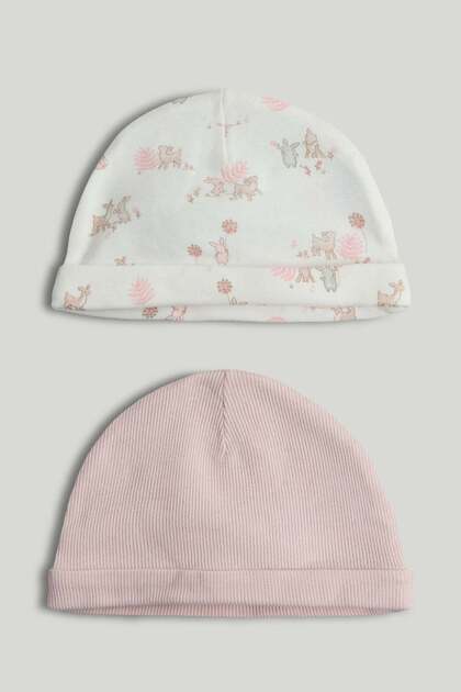 2 Pack My First Pink Baby Hats