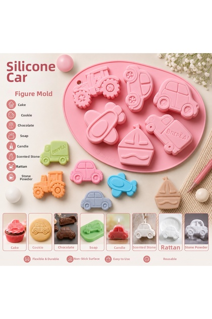 Silicone Epoxy Mold Car Figures Cake Pastry Cookie Soap Candle Stone Powder Scented Stone Mold