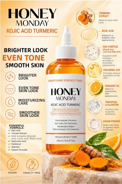 Kojic Acid Tonic | Anti-Blackhead, Brightening, Even-Toned, Spot-Free, Smooth Skin | Vegan 250 ml