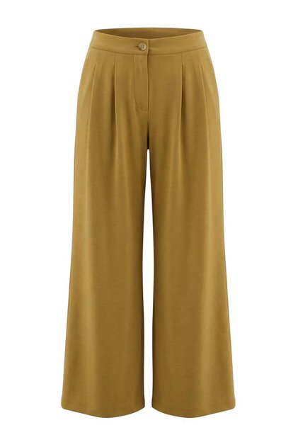Haki Soft Touch Wide Leg/Geniş Paça Örme Pantolon TWOAW27PL00043
