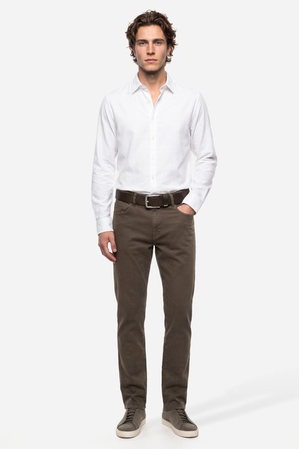 Men's Mink Color Slim Fit Trousers