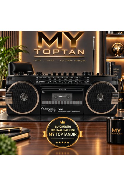 CW046 Kişiye Özel Nostaljik Boombox Kaset Çalar Radyo Bluetooth USB SD – 3 Bant