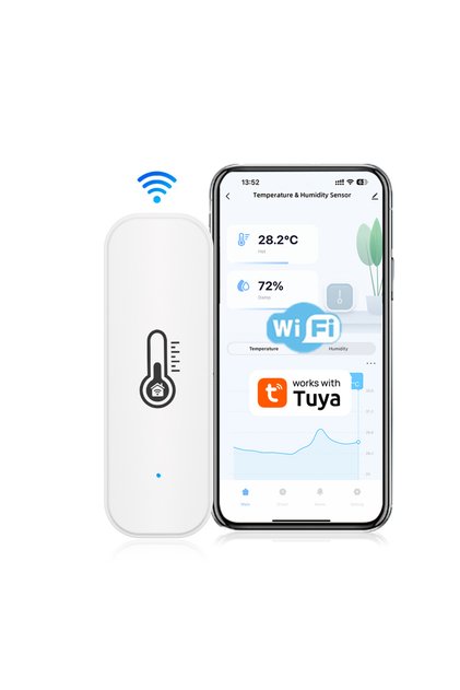 WiFi WiFi Temperature Humidity Sensor Tuya APP Remote Monitor For Smart Home Var SmartLife Work With