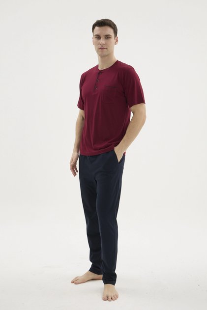 Kocabey 2209-1 men's super oversized midi collar pajama set