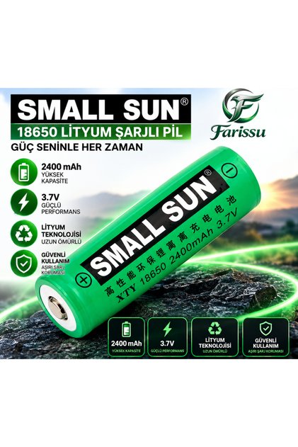 Small Sun XTY 18650 Şarj Edilebilir Lityum İyon Pil 3.7V 2400mAh - 45 Gr Yüksek Performanslı
