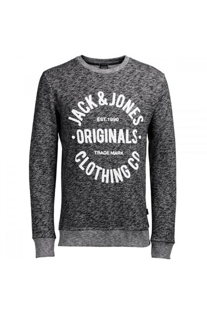 Jack&Jones Jorclemens Sweat Crew 12112149 Men's Black White Sweatshirt Black White