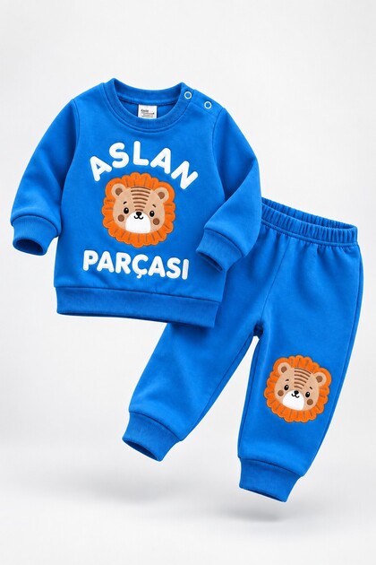 Baby Boy Lion Embroidered 2-Piece Set - Seasonal Baby/Child Set