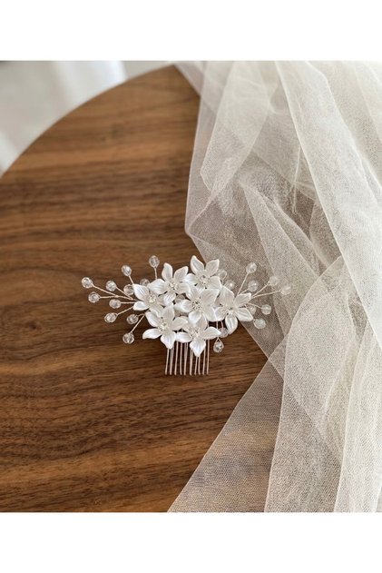 Bridal Crown, Hair Accessory and Hairpin Promise Engagement Wedding Wedding Hijab 10