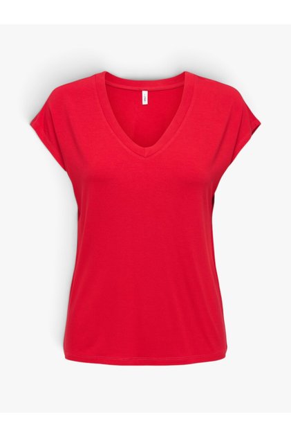Kadın ONLRILLA S/S V-NECK TOP JRS O15315776-4965581