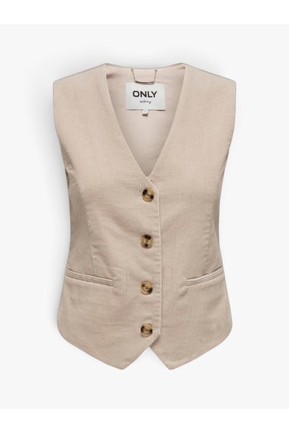 ONLTIGGY S/L FIT CORD VEST TLR سترة نسائية باللون البيج - 15331546