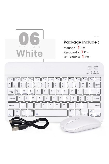 white-and mouse Mini Wireless Keyboard Bluetooth Keyboard For ipad Phone Tablet Portable Bluetooth K