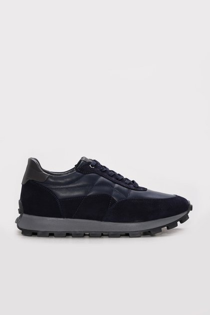 Genuine Leather Navy Blue Men's Casual Shoes 855Ma3030