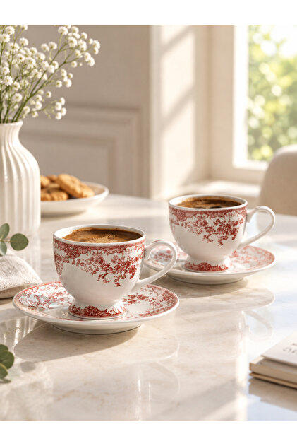 Vintage Floral Pattern Double Cup Set