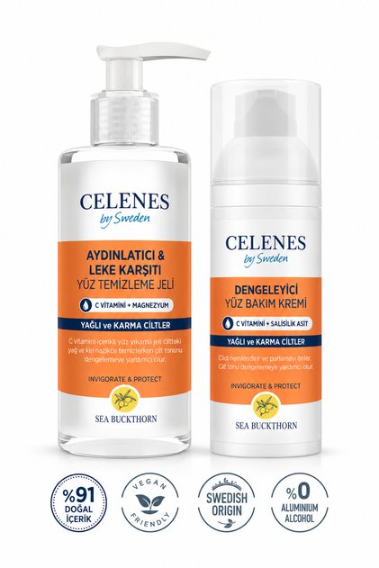 Sea Buckthorn Facial Cleansing and Care Set Two in One Oily and Combination Skin 250ml 50ml