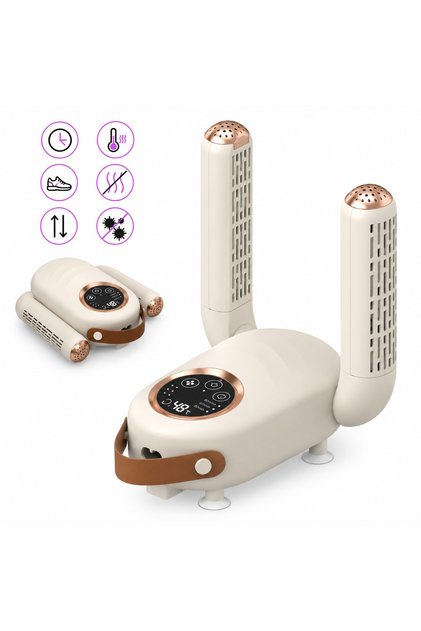 Uscator electric pentru incaltaminte Bluxyro®, pliabil si portabil, uscare rapida 360°, temperatura constanta 48°C, timer 60/120/180 min, afisaj digital, reduce umezeala si mirosurile neplacute