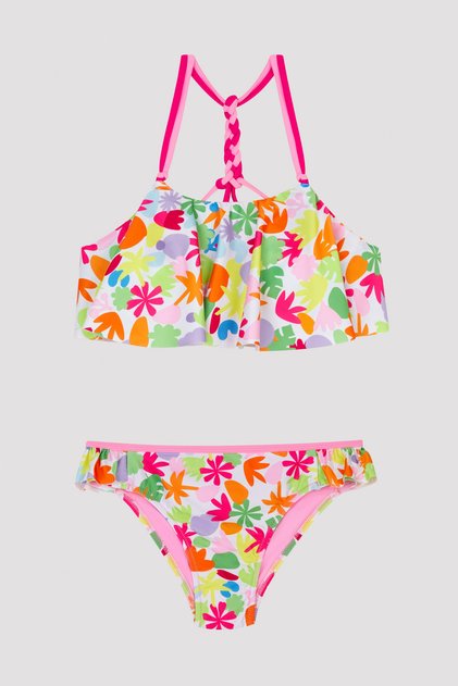T. Crochet Detailed Bandeau Bikini Set