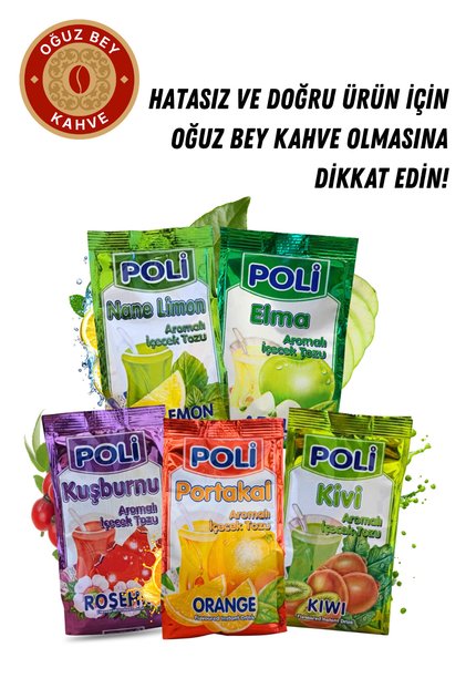 Portakal, Kuşburnu, Elma, Nane Limon ve Kivi Aromalı İçecek Tozu (5'li Paket)