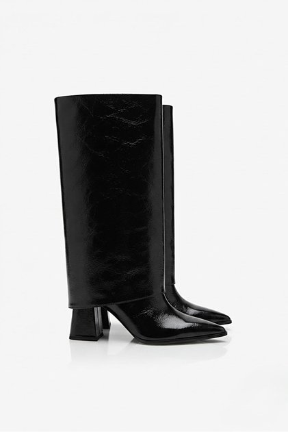 Women's Black Snap-On Boots