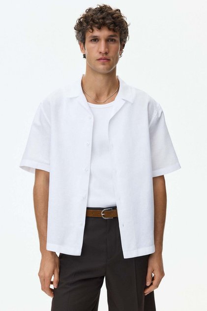 Relaxed Fit Linen-blend resort shirt