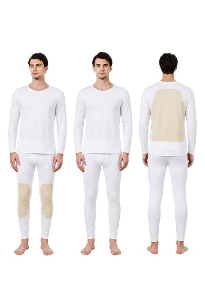 Men's Thermal Underwear With Heating Patch Fleece Lined Thickened Winter Warm Base Layer Set High Elastic For Skiing Hiking Cold Weather Activities