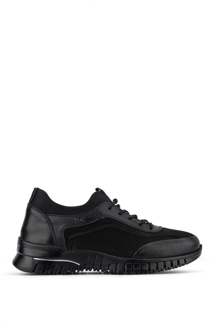 Women's Genuine Leather Black Nubuck Casual Shoes