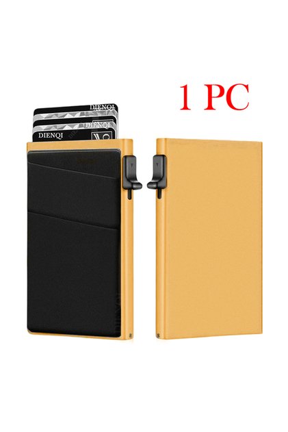 Gold Anti-theft Cards Protectors Card Holder Minimalist Smart Wallet RFID Protection Aluminum Metal