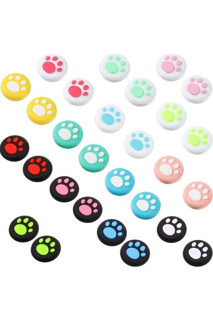 MIX COlOR 28 PCS Silicone Thumb Grip Cap Cover For Switch/OLED Game Joystick Controller,Accessories