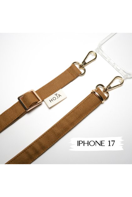 iPhone 17 Canvas Phone Strap Orange Canvas Strap Phone Case