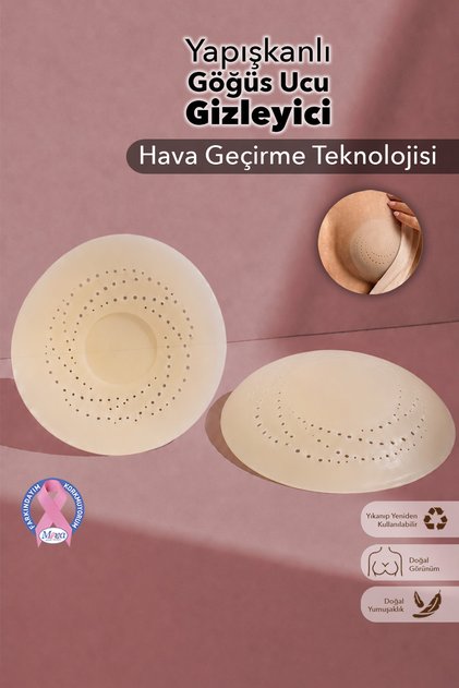 Delikli Göğüs Ucu Gizleyici - Hava Alabilen Suya Ve Tere Dayanıklı Göğüs Ucu Kapatıcı