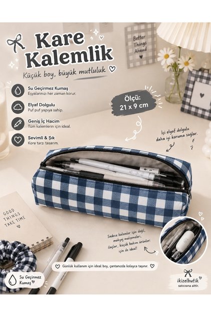 Puff Waterproof Zippered Pencil Case - Fiber-Filled Impact Protective Makeup and Pencil Case Gift