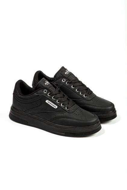 Unisex Black and White Breathable Lace-Up Sneakers