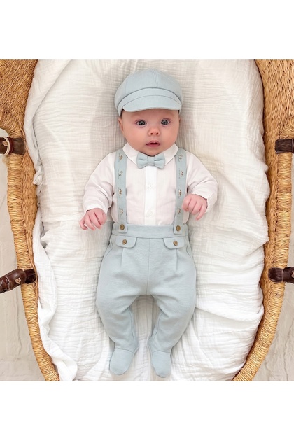 Car Embroidered Newborn 0-3 Months Baby Boy Bow Tie 5-Piece Hospital Discharge Set
