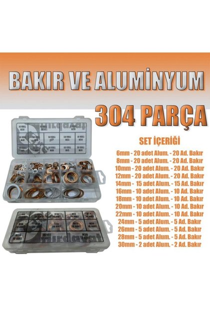 304 Parça Bakır ve Aluminyum Pul Seti