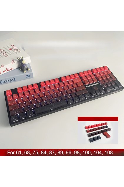 135Lucky Red Red Contour Side Printed Shine Through Keycaps Cherry Profile Double Shot PBT Keycap fo