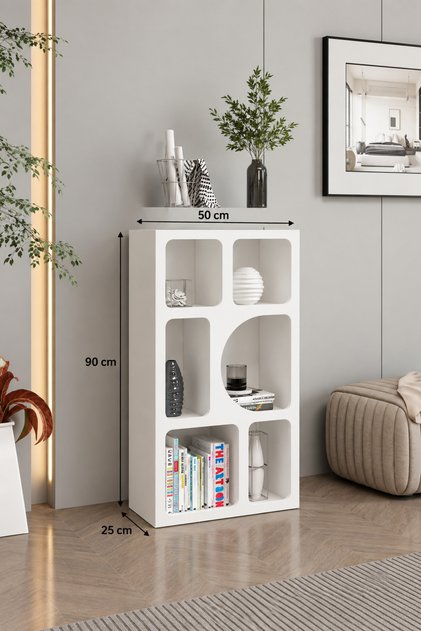 Bohem Kitaplık 90 Cm Mebran - Beyaz
