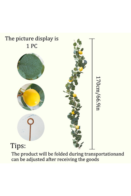 60 fork Artificial Lemon Wreath with Green Plants Home Door Wall Cover Wedding Holiday Party Dining