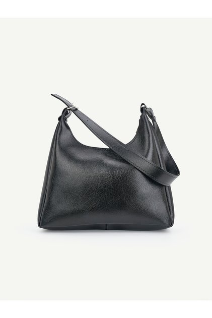Black Shk352 Faux Leather, Zippered, Adjustable Strap Women'S, Daily Hand, Arm and Shoulder Bag