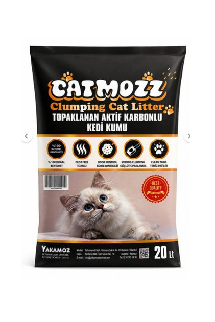 20 Lt Aktif Karbonlu İnce Taneli Topaklaşan Bentonit Kedi Kumu