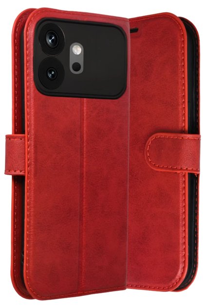 Huawei Honor 600 Compatible Trend S Plus Flip Cover Case - Red