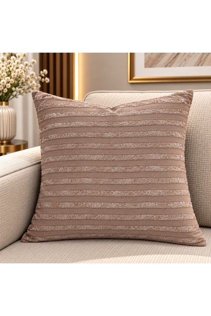 Italian Velvet Brown Throw Pillow Cover Gold Leaf Gilded Woven Decorative Cushion Pillow Case