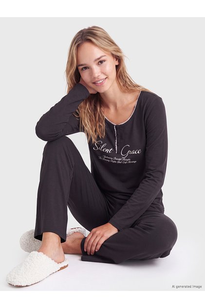 Quality Pieces from Çelebi Store Zero Roba Collar Printed Women's Pajama Set