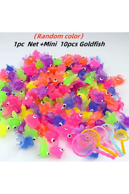 Mni 1Set fish 6/10/20Pcs Cute Rubber Goldfish Bath Toys for Toddlers Kids Water Play Games Simulatio