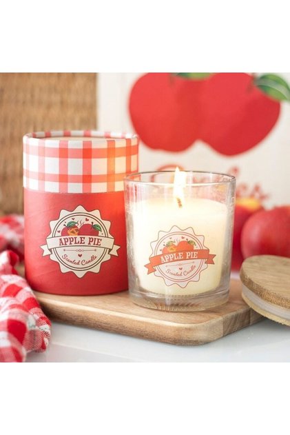 Lumânare parfumată premium, cu parfum de plăcintă cu mere, timp de ardere 28 de ore