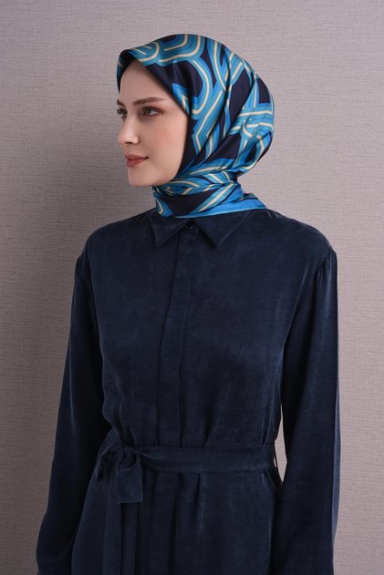 Geometric Patterned Sura Silk Scarf 9614Ds