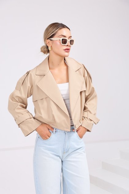 Women's Pleated Design Short Jacket